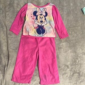 Disney Pink Pajama Set with Minnie Mouse Design